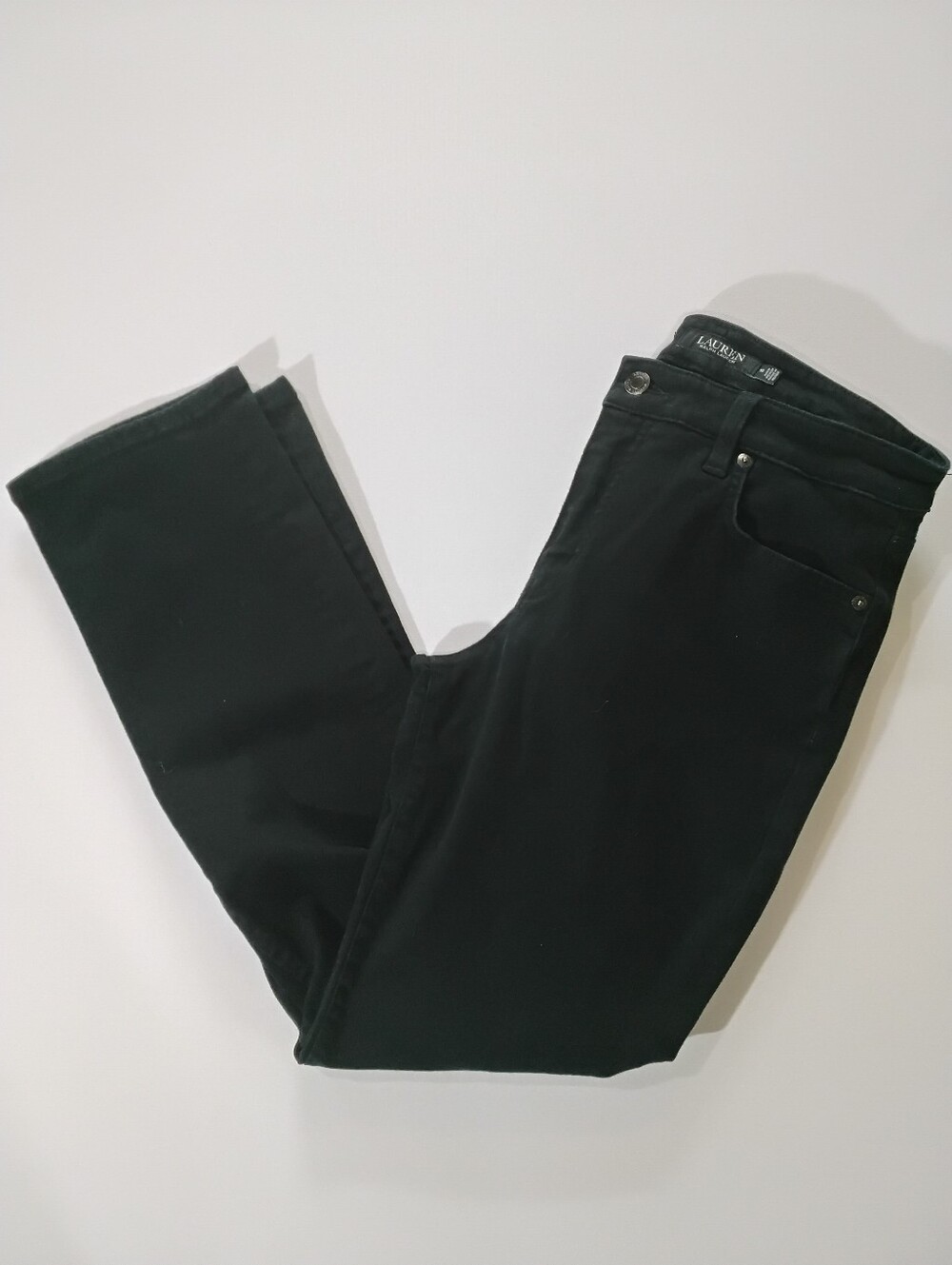 Lauren Ralph Lauren Jeans Womens Size 10 Black Straight Leg Minimalist Denim